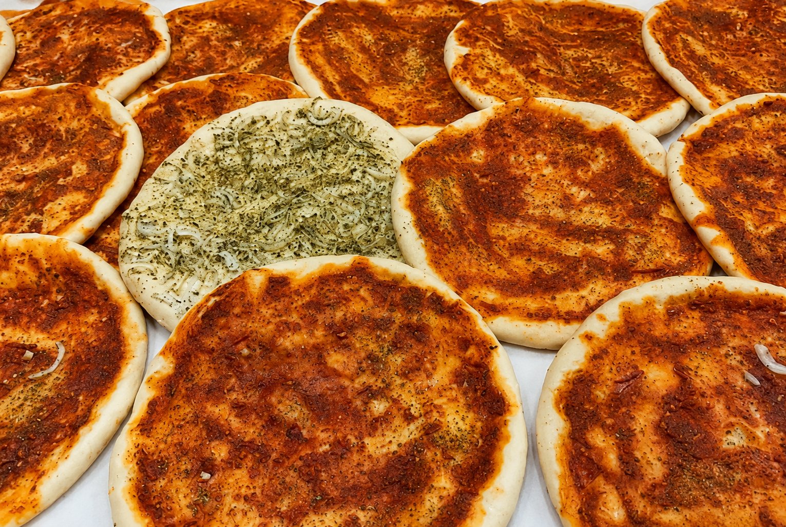 Panorámica de prepizzas